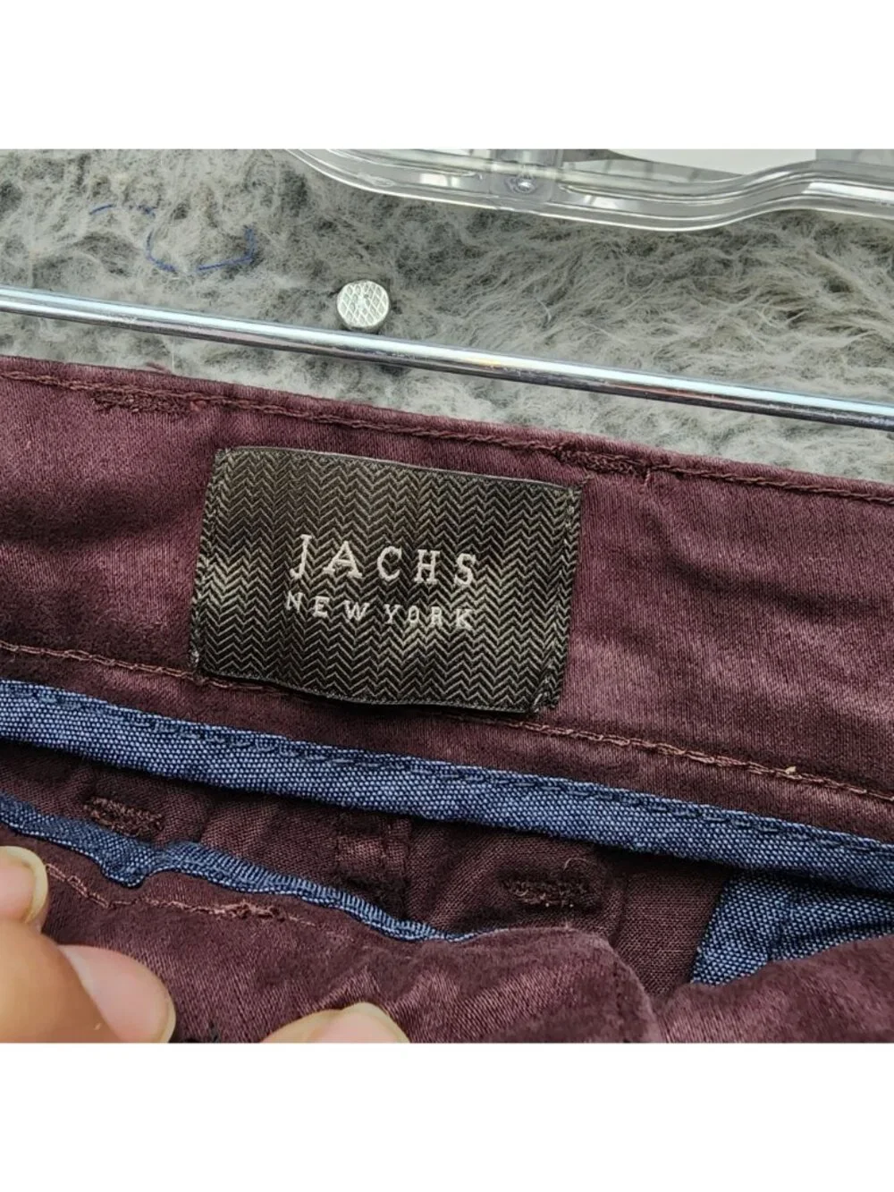 Jachs Pants Mens 40x30 Burgundy Red Stretch Mid Rise Slim Fit Tapered Leg *NWT*